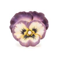 SEED PEARL AND ENAMEL PANSY PENDANT/BROOCH
