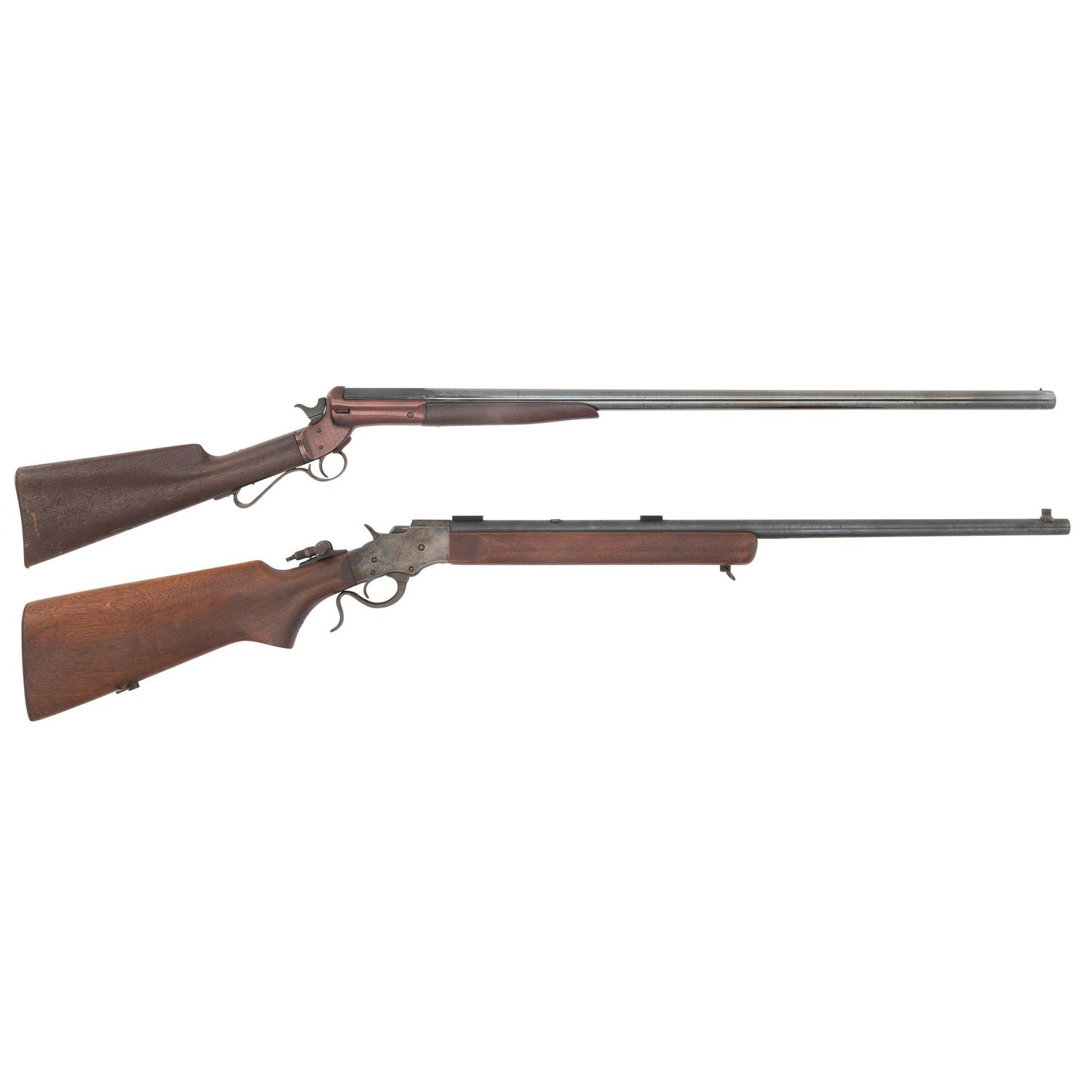 **Lot of 2 Stevens: No. 418 Rifle and Tip-Up Shotgun