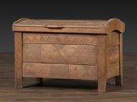 A Continental Chip and Bird Carved Dome-Top Blanket Chest