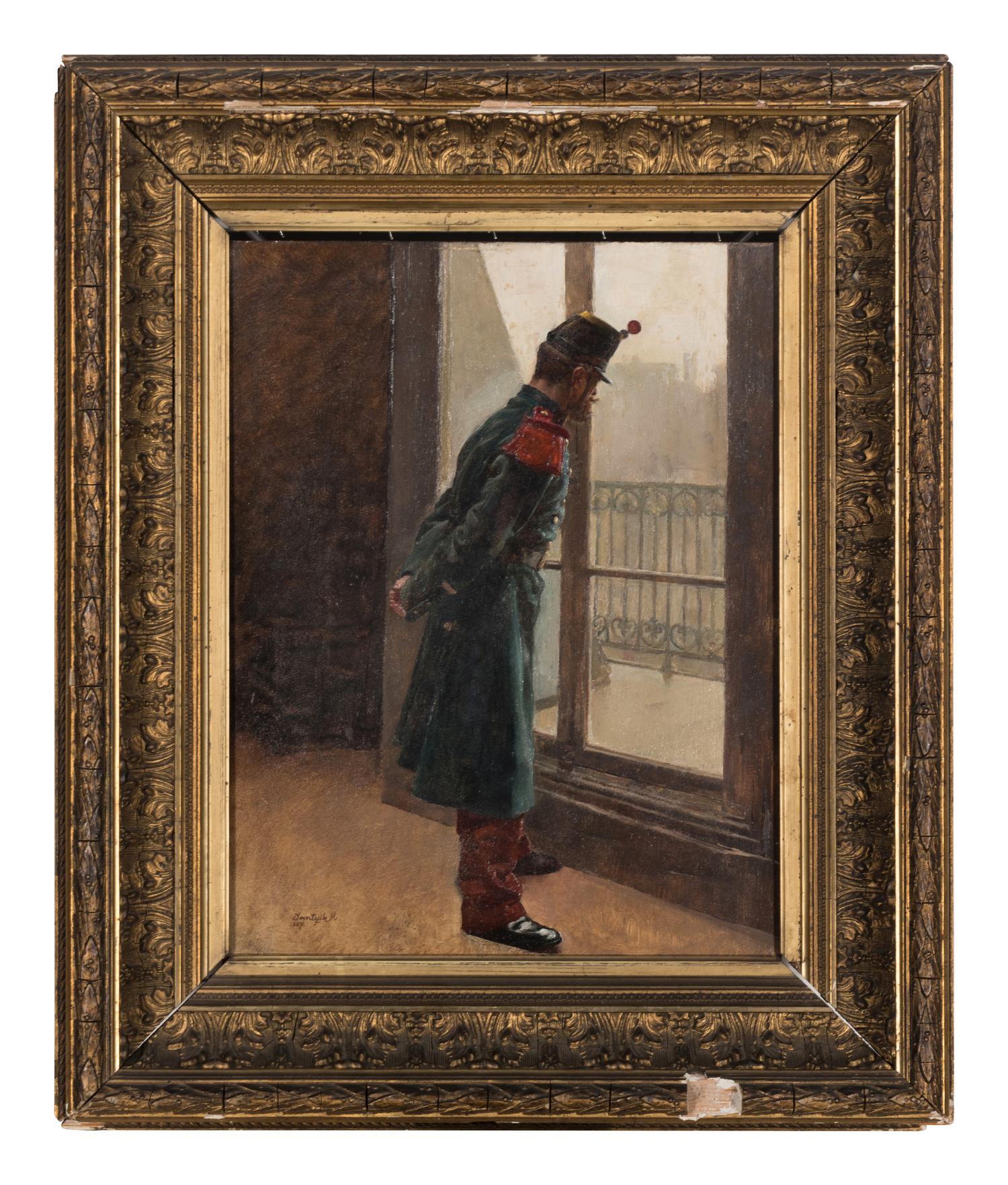 Soldier Gazing Out of a Window , 1887