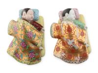A Pair of Herend Porcelain Sleeping-Child Figures