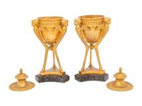 A Pair of French Gilt Bronze Brûle-Parfums
