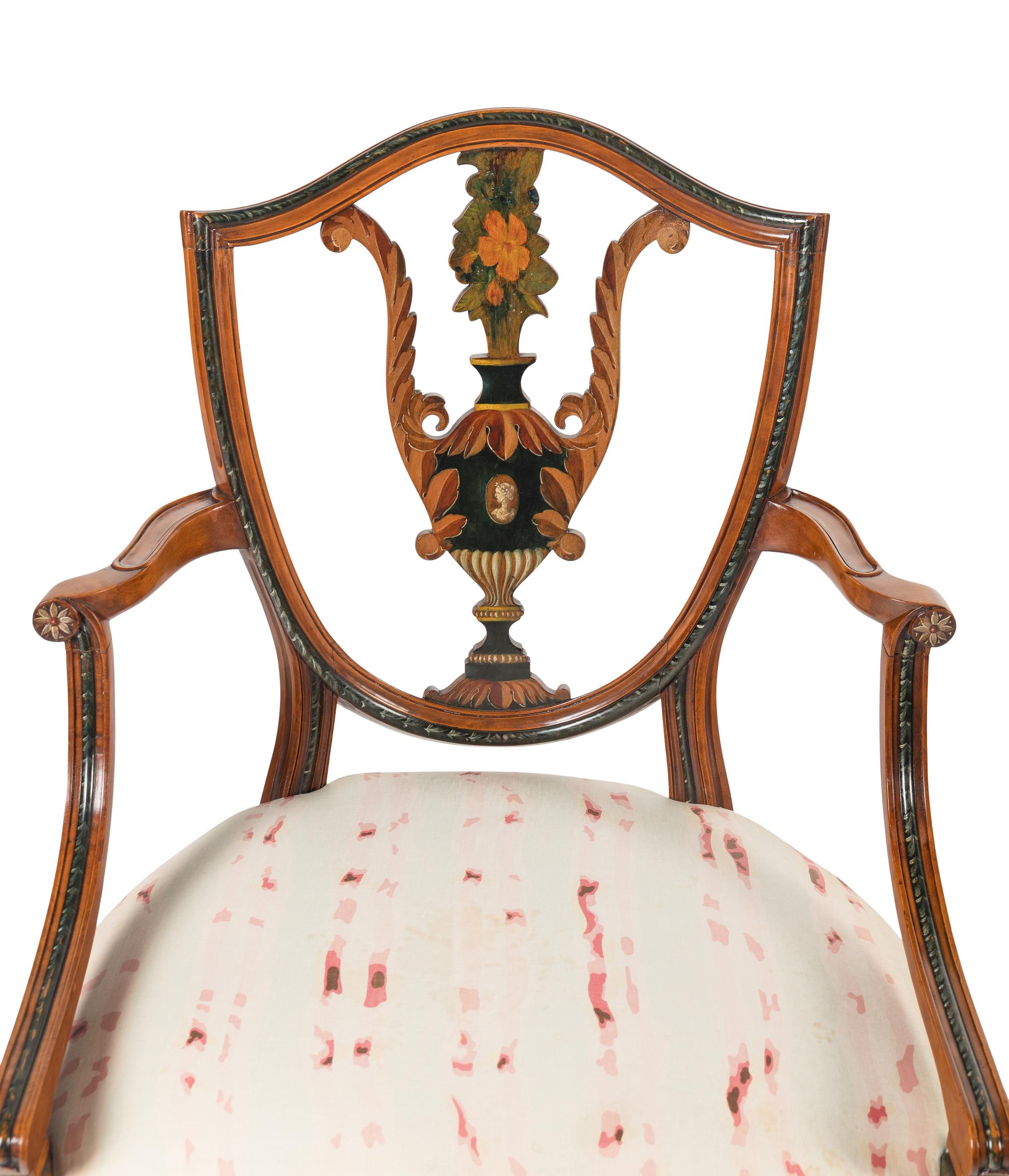 A Pair of Edwardian Style Painted Chairs
