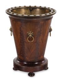 An Edwardian Brass Mounted Mahogany Log Bucket