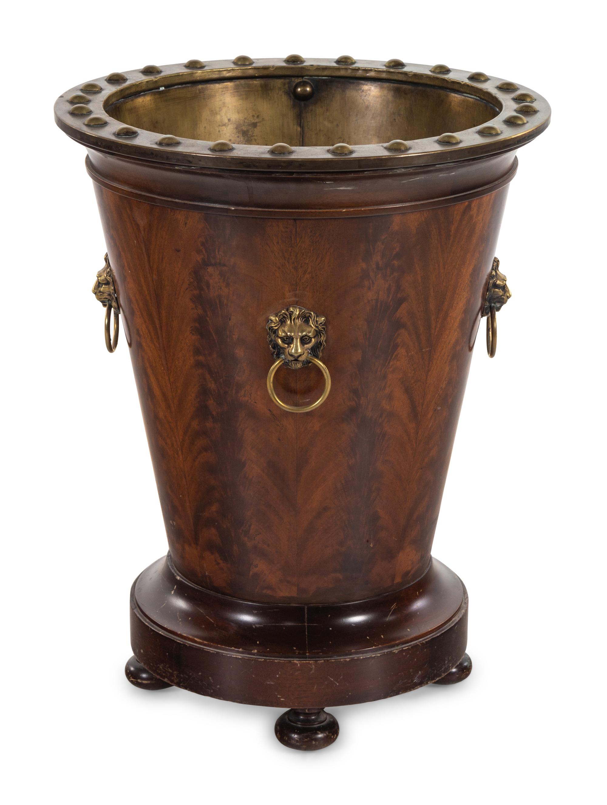 An Edwardian Brass Mounted Mahogany Log Bucket