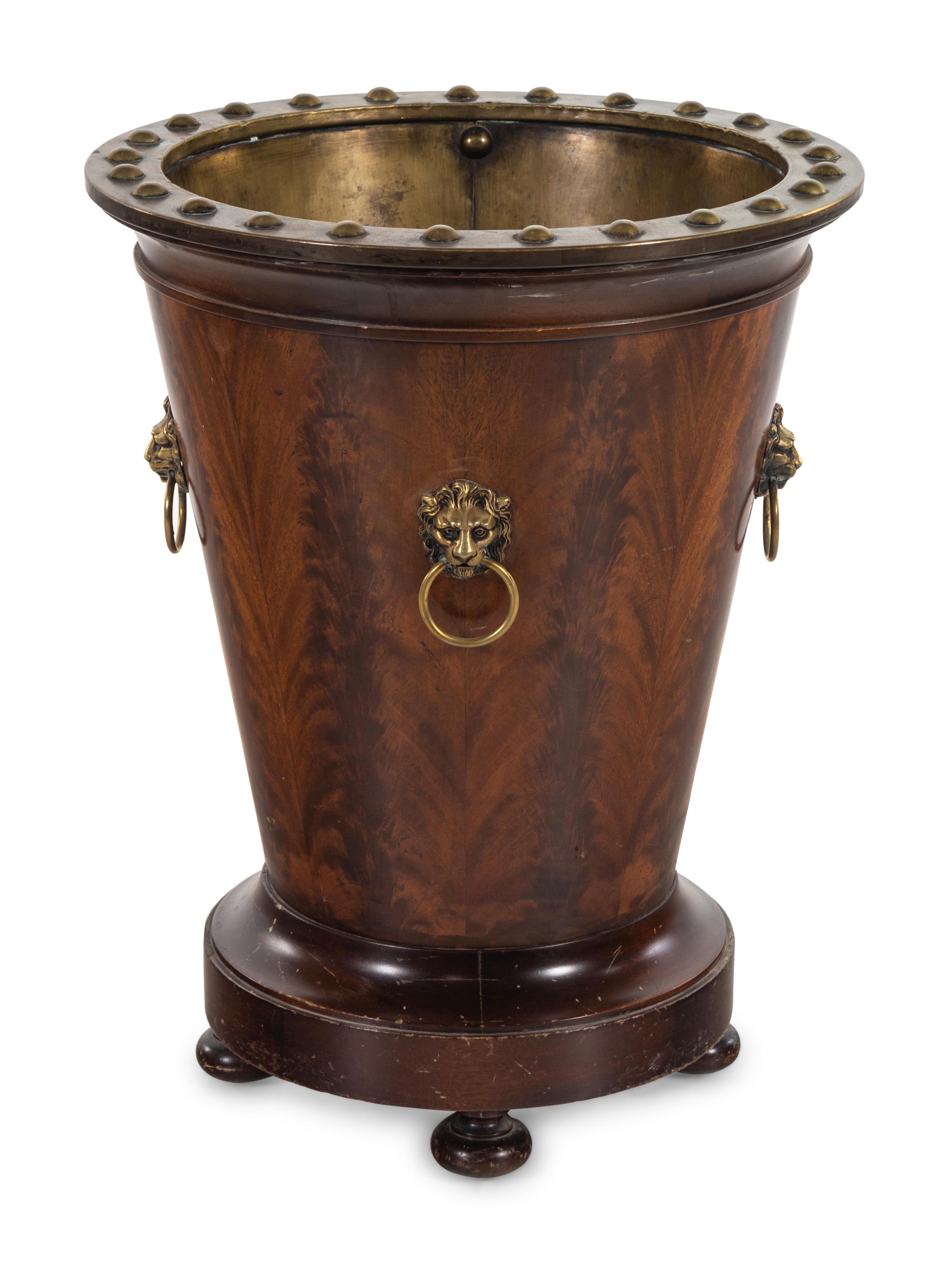 An Edwardian Brass Mounted Mahogany Log Bucket