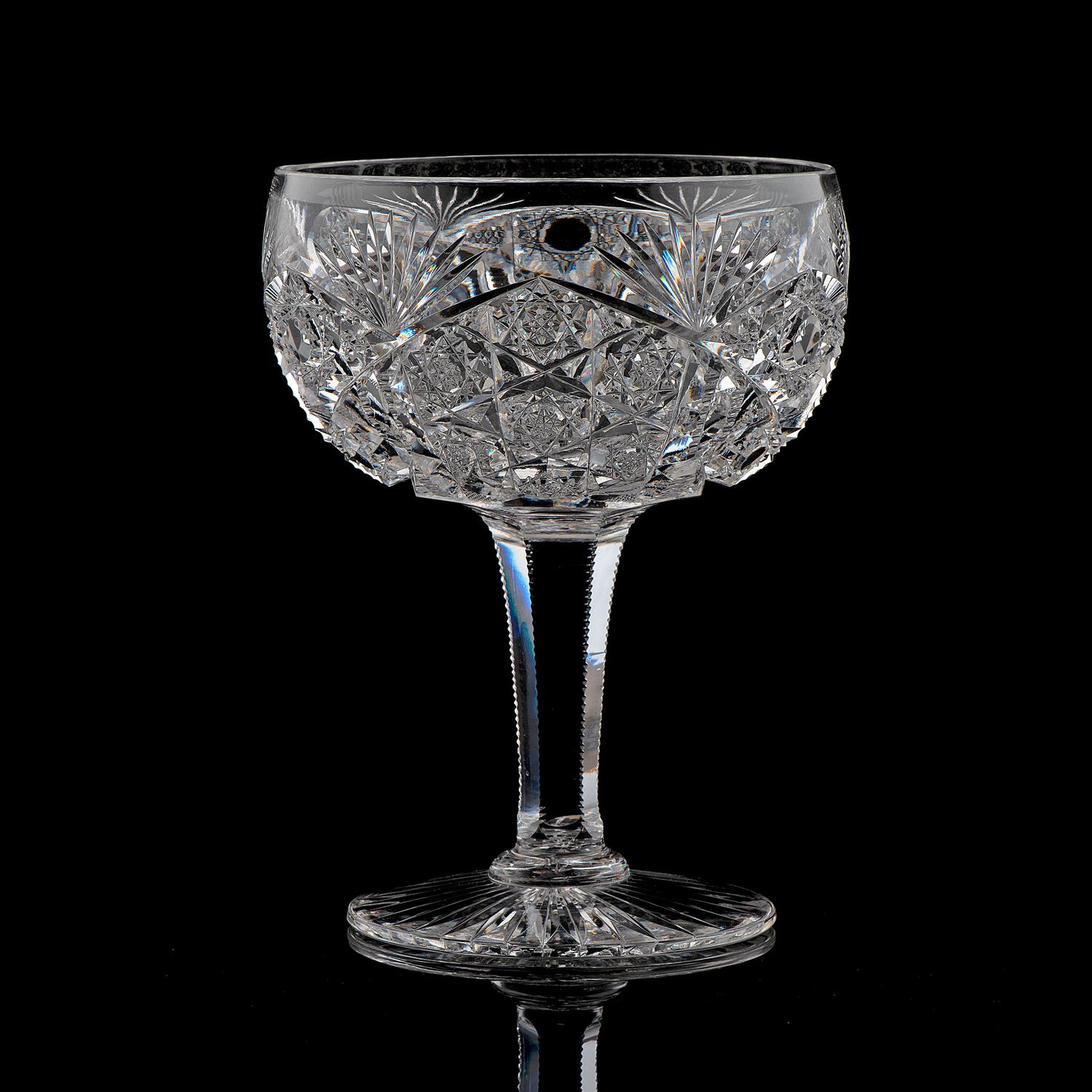 A Set of Eight Brilliant-Period Cut Glass Grapefruit Bowls