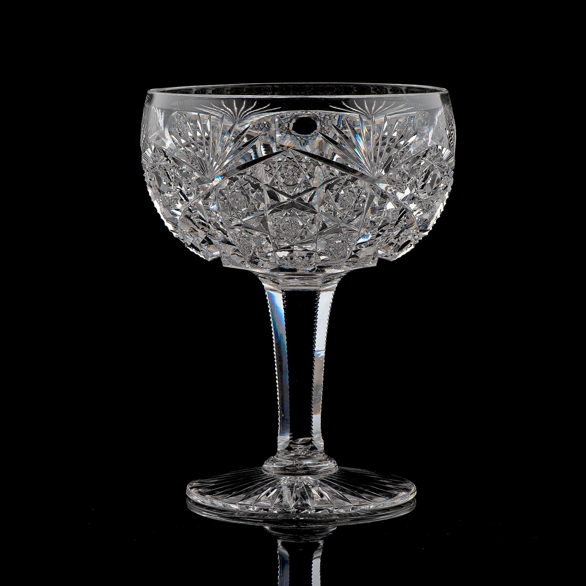 A Set of Eight Brilliant-Period Cut Glass Grapefruit Bowls