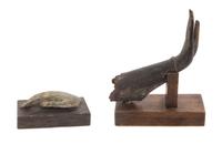 Two Thai Ayutthaya Bronze Buddha Hands Length of longer 5 1/2 inches.