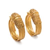 LALAOUNIS, YELLOW GOLD HOOP EARRINGS