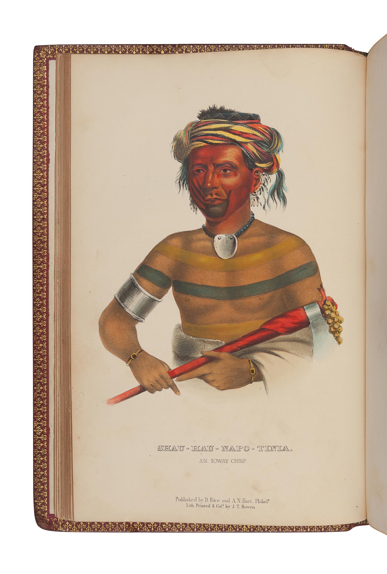 McKENNEY, Thomas L. (1785-1859) -- HALL, James (1793-1868). History of the Indian Tribes of North America. Philadelphia: D. Rice and A.N. Hart, 1855.