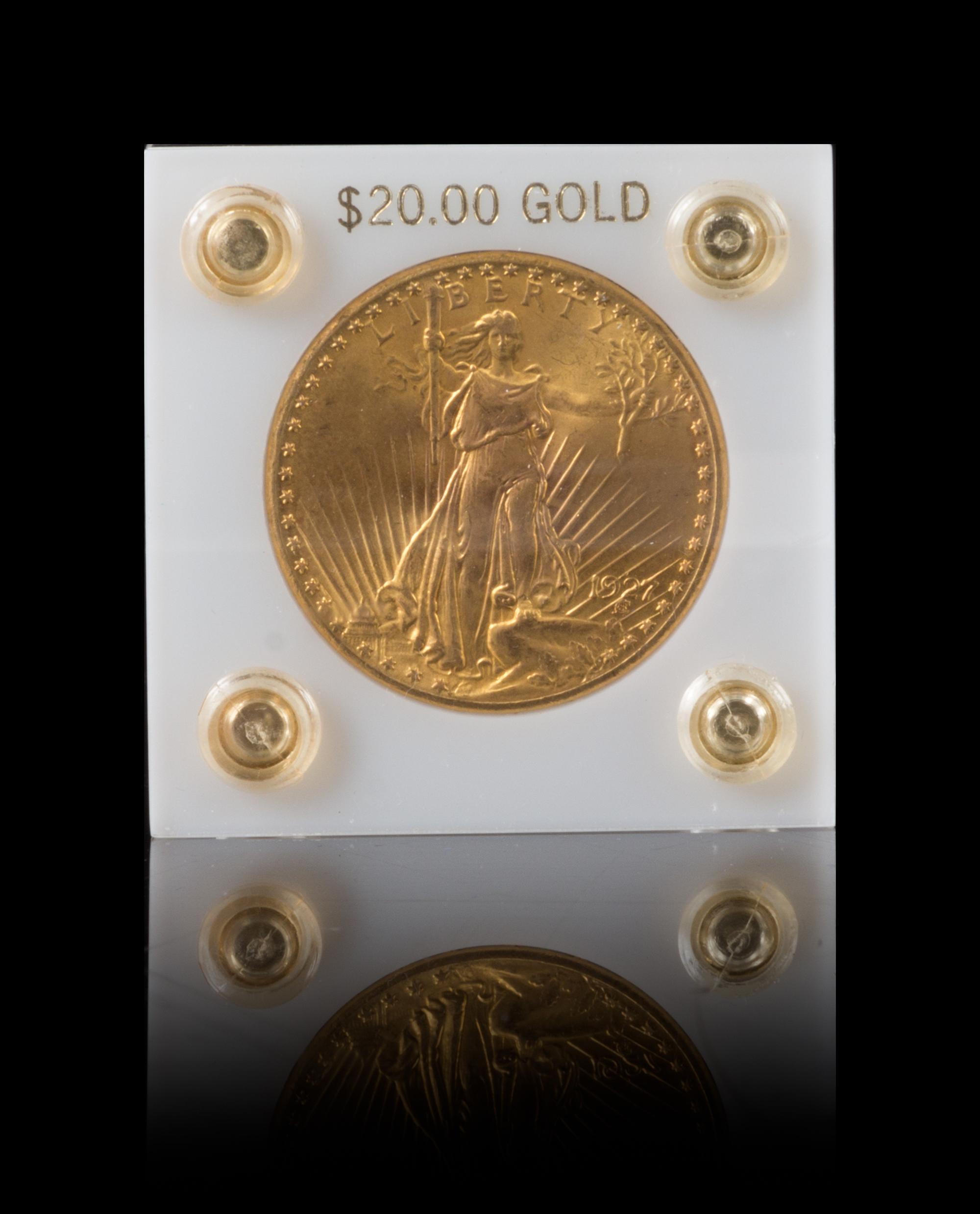 A United States 1927 Saint Gaudens $20 Gold Coin