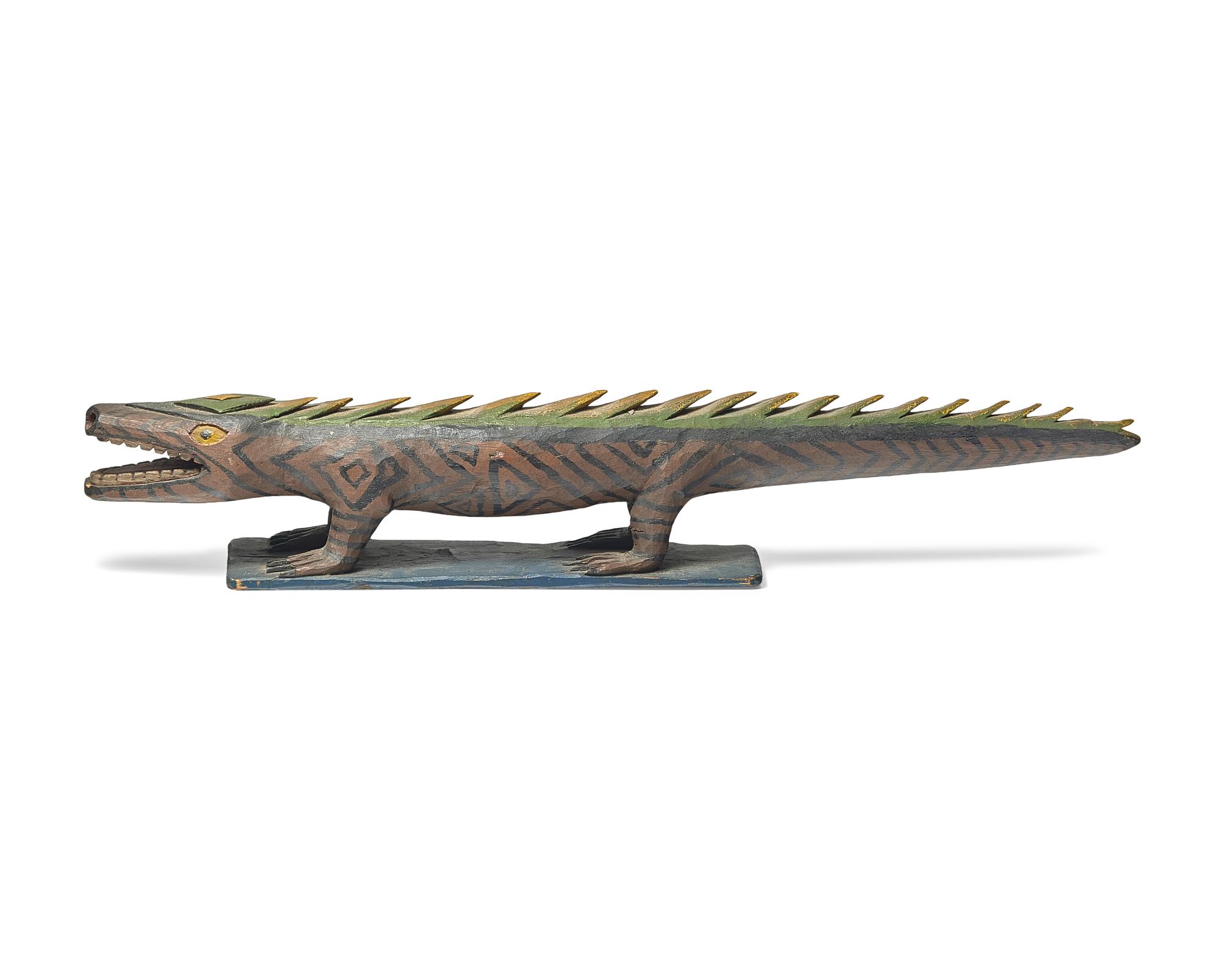 A Carved and Painted Figure of a Lizard, Fred Blair (1901-1973), Woodbury, TN, Circa 1930
