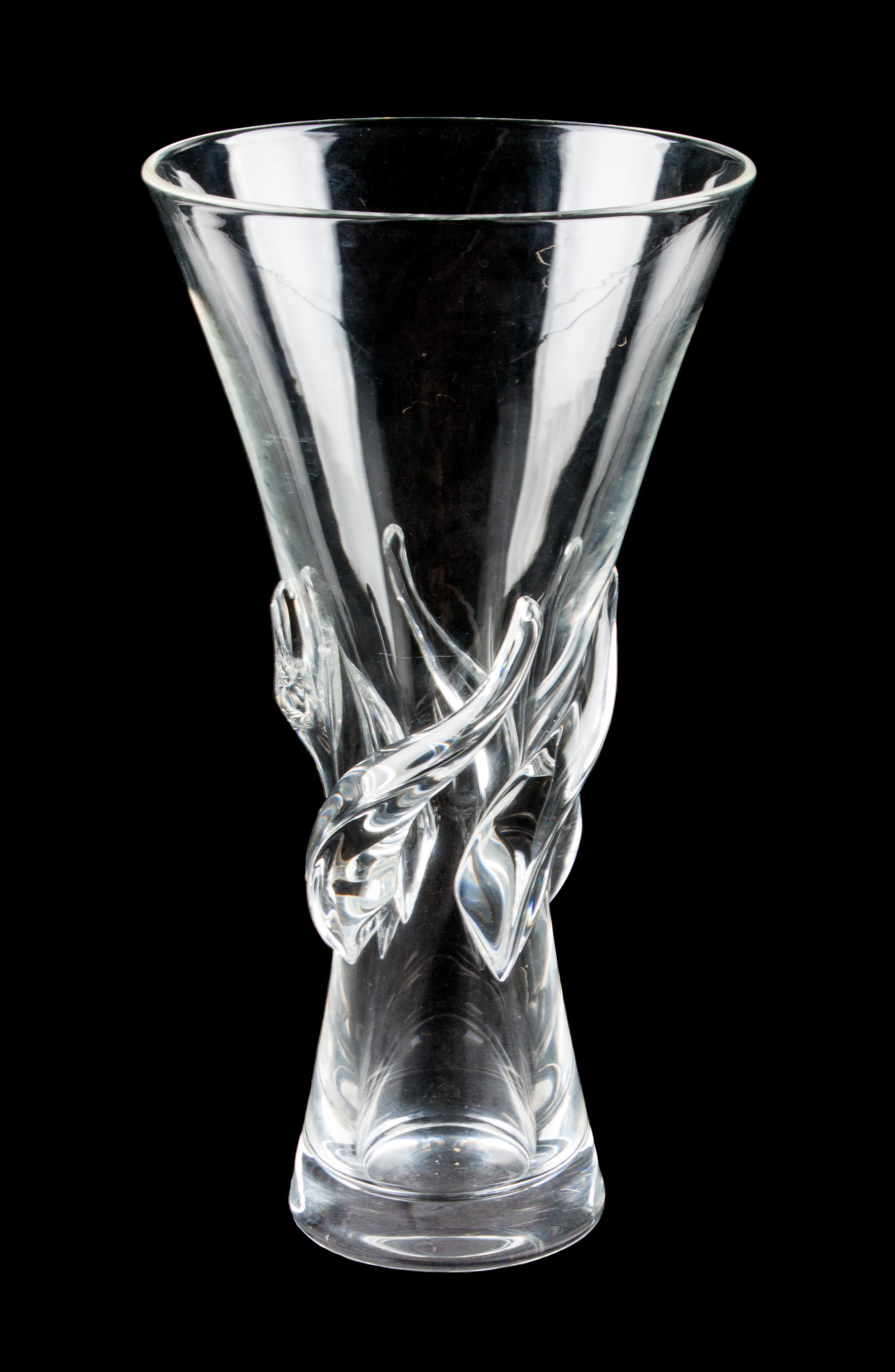 A Steuben Glass Vase Height 11 5/8 inches.