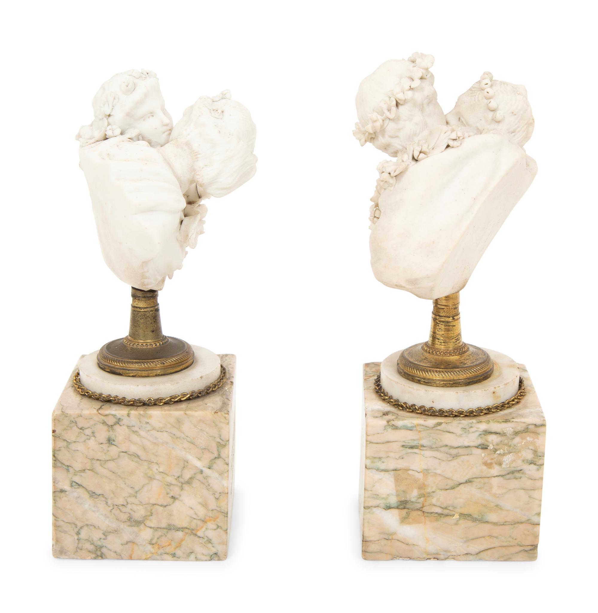 A Pair of Sèvres Style Biscuit Porcelain Bust Sculptures