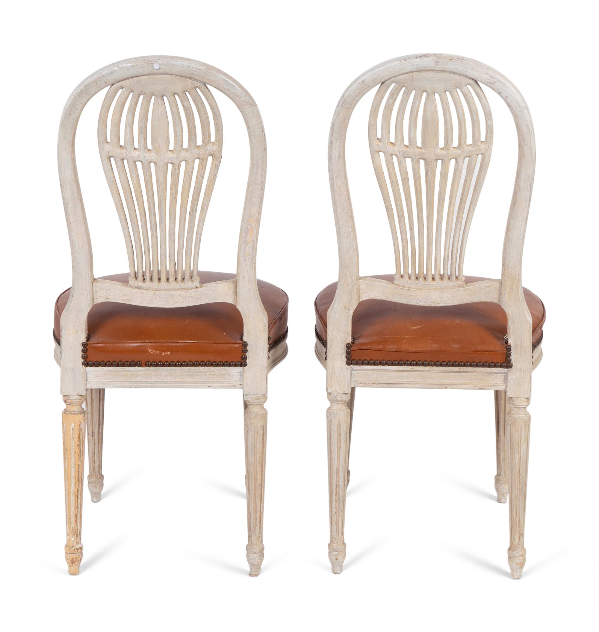 A Pair of Louis XVI Style Painted Montgolfier Side Chairs — YALE BERGE, 20TH CENTURY