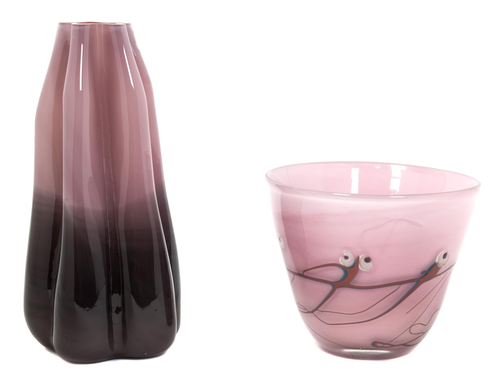 Two American Studio Art Glass Articles Height of taller 10 inches. — DANIEL ELDER