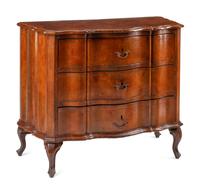 An Italian Walnut Three-Drawer Commode