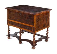 A William and Mary Oysterwood Veneered Chest on Stand
