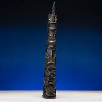 Haida Carved Argillite Model Totem Pole