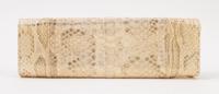 A Carlos Falchi Gold Snakeskin Clutch, 10" x 3.5" x 1".