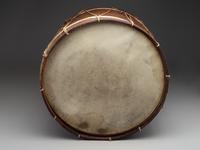 [CIVIL WAR]. Painted bass drum. Manufactured by George G. Sutherland, Argentine, [MI], 1861.