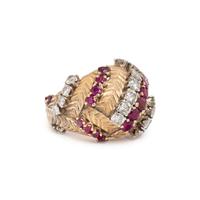 SYNTHETIC RUBY AND DIAMOND RING