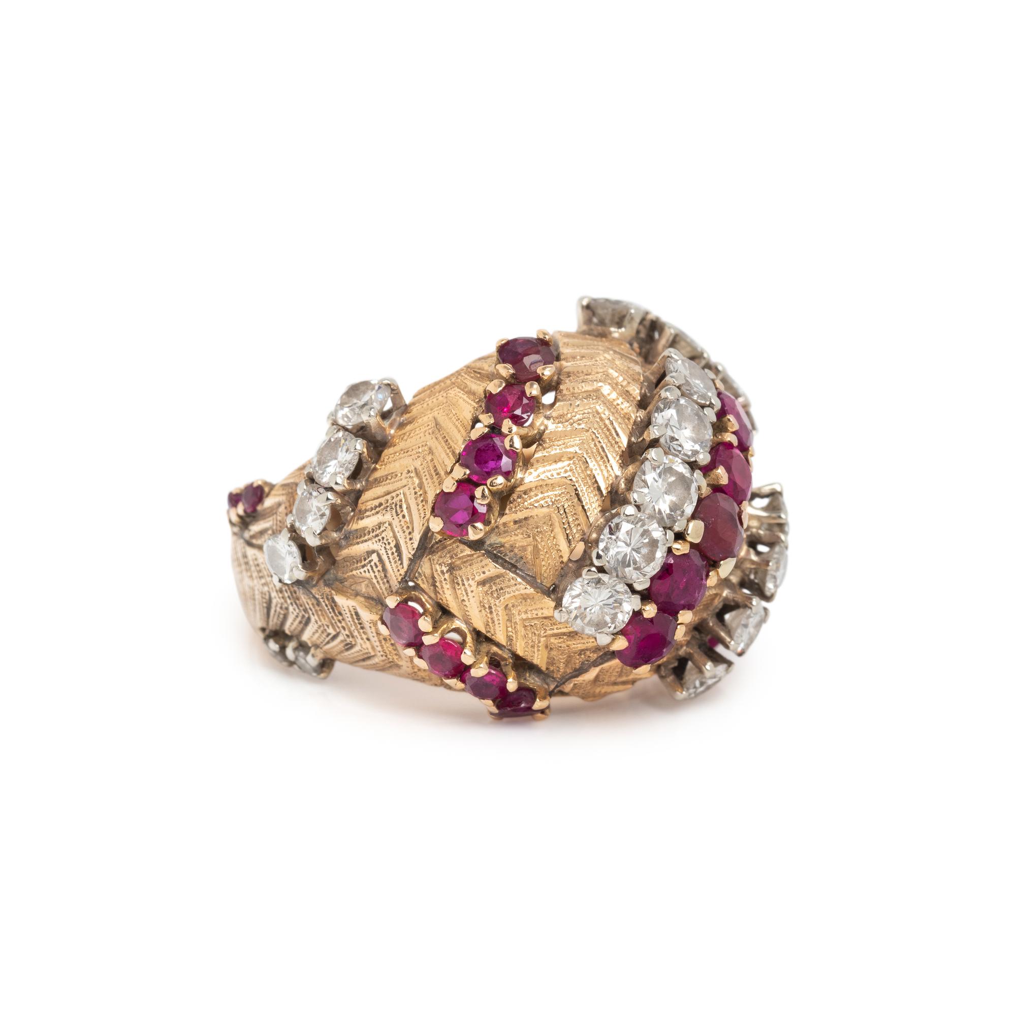 SYNTHETIC RUBY AND DIAMOND RING