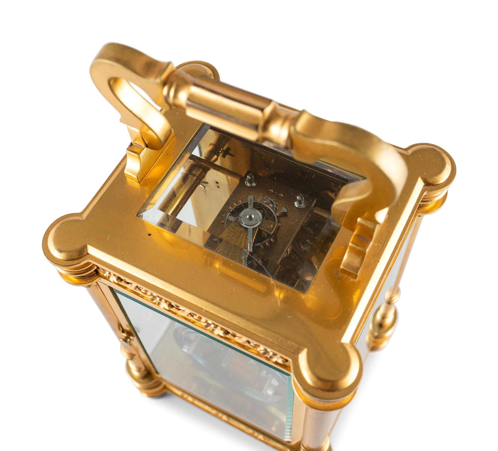 A French Ormolu Filigree Carriage Clock