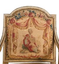A Set of Five Louis XVI Tapestry Upholstered Fauteuils
