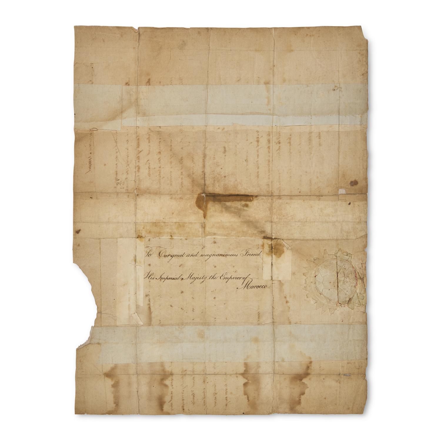 [Presidential] [Morocco] Washington, George, and Thomas Jefferson. Manuscript Letter, signed