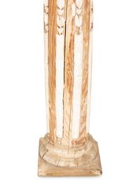 A Pair of Italian Carved and Parcel Gilt Busts Raised on Carved and Painted Columns