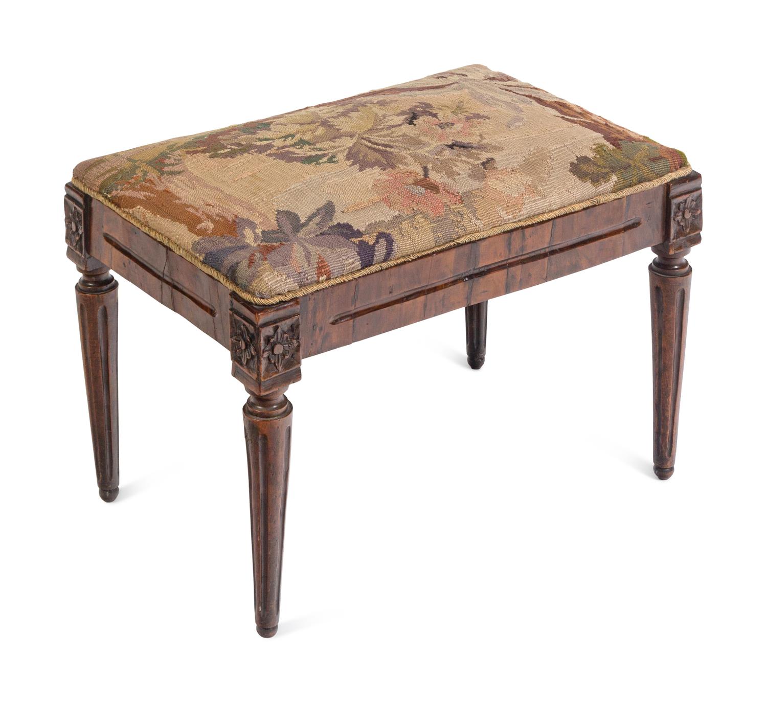 A Louis XVI Bench with Aubusson Tapestry Upholstery