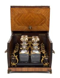 A Louis XVI Style Metal Mounted Cave a Liqueur Height 10 x width 12 1/2 x depth 9 1/4 inches.