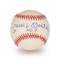 An Uncommon Mickey Mantle Signed Autograph Baseball Inscribed No. 7 (Beckett Authentication Services Letter BAS Certified),