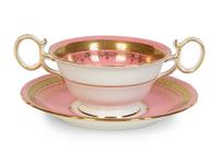 A Set of Twelve Wedgwood Porcelain Bouillon Cups and Saucers — 20th Century