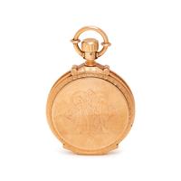 WALTHAM, 18K YELLOW GOLD OPEN FACE POCKET WATCH