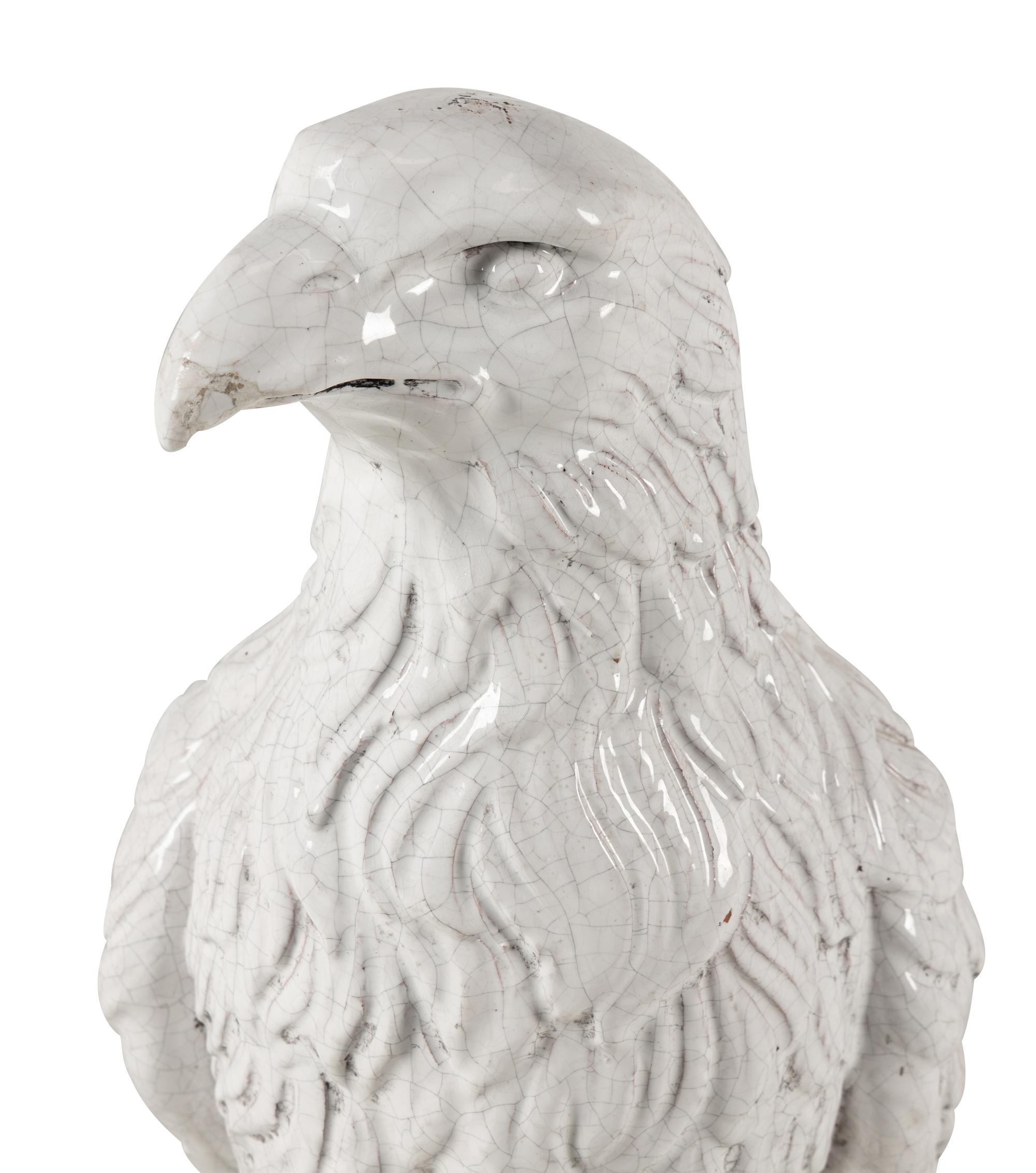 A Large Glazed Terra Cotta Model of an Eagle