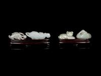 Eight Chinese Carved Jade Figures of Animals