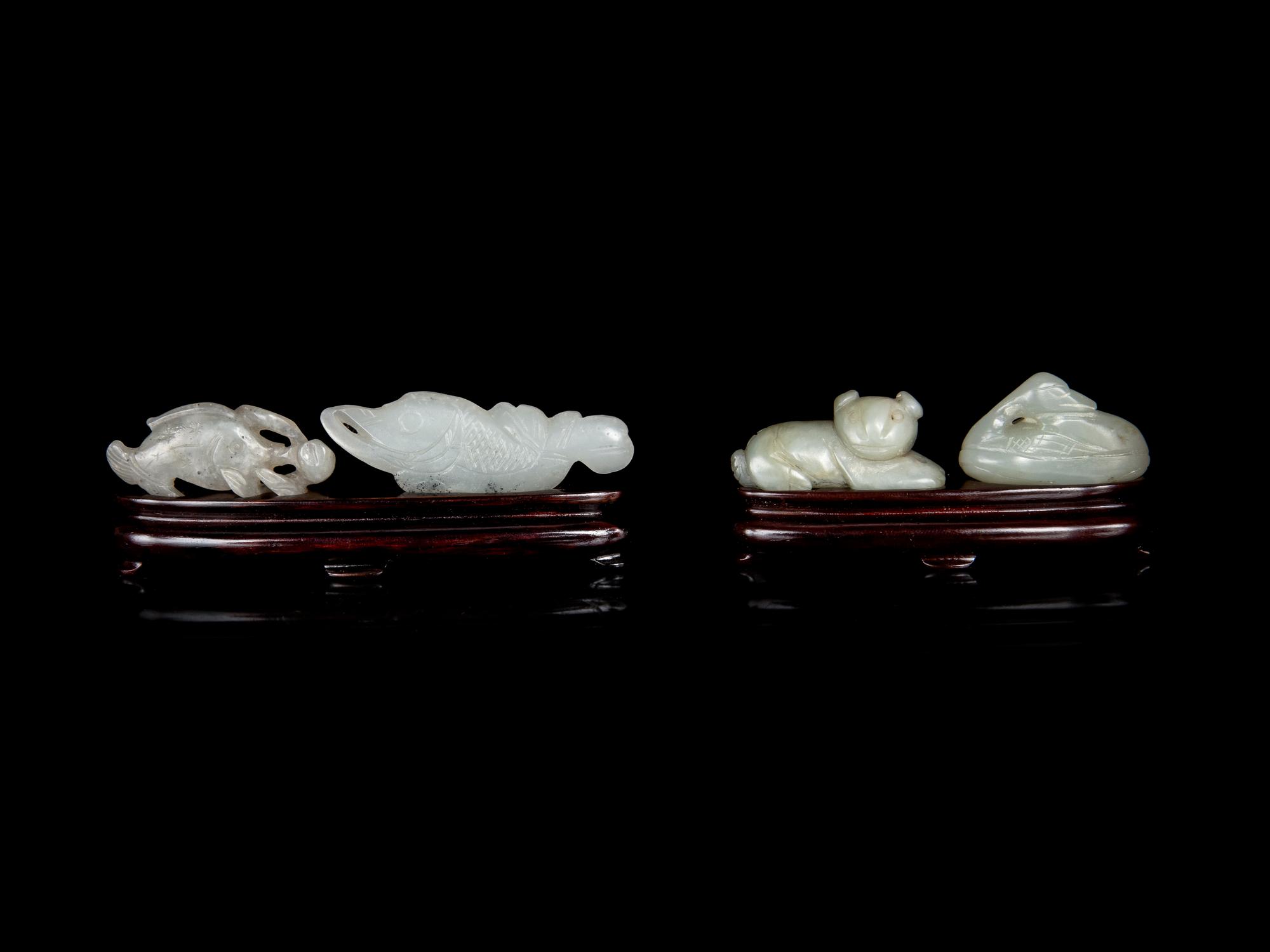Eight Chinese Carved Jade Figures of Animals