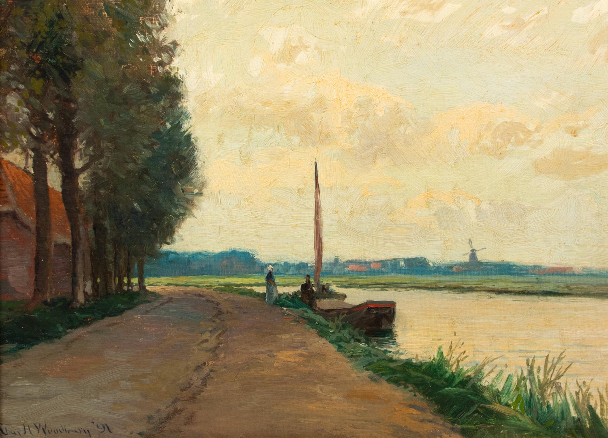 Along the Canal (Possibly Katwijk, Holland)