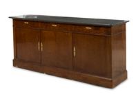 A Louis Philippe "Plum Pudding" Mahogany and Marble-Top Sideboard