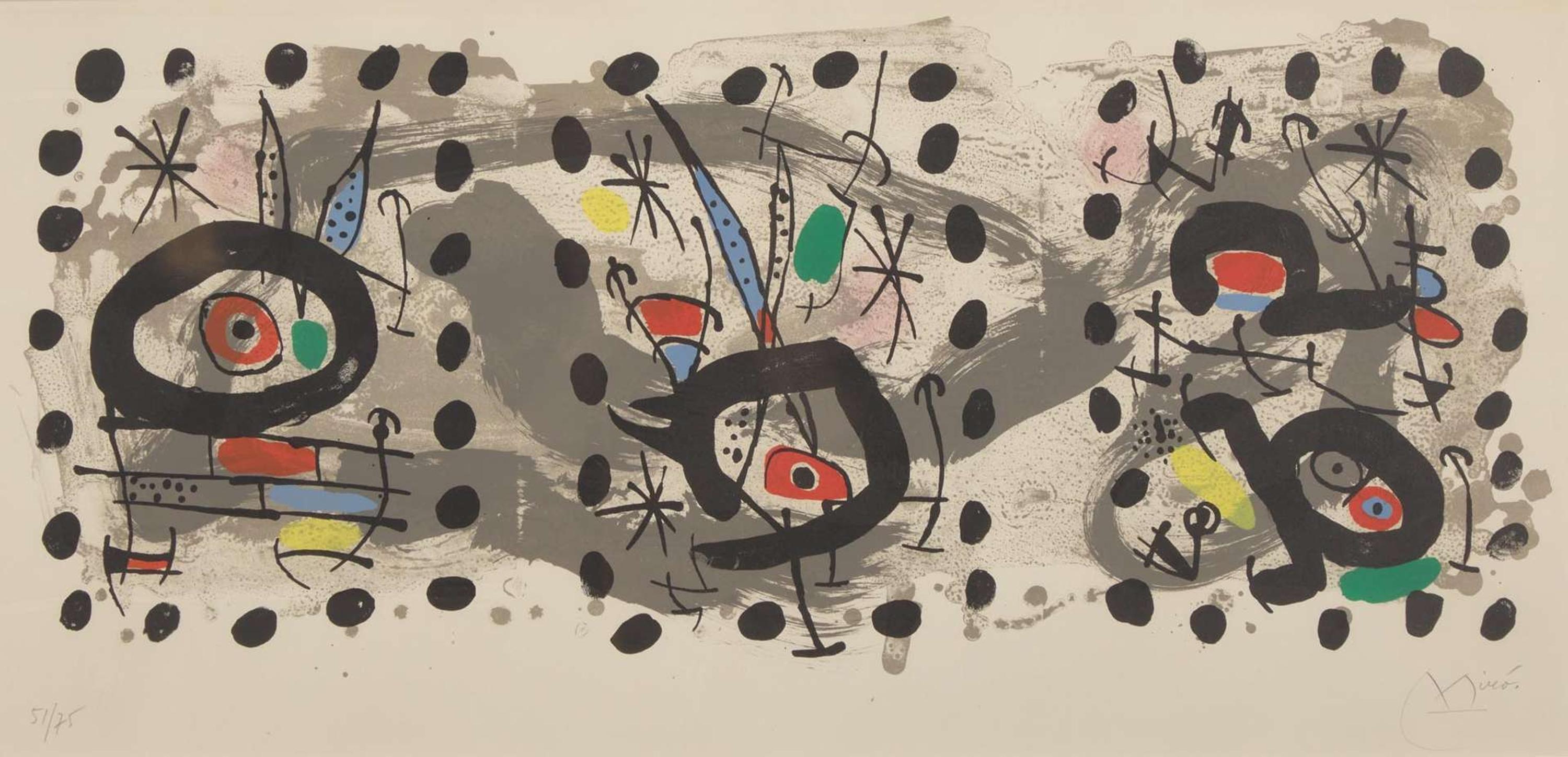 Joan Miró (Spanish, 1893-1983), Solar Bird, Lunar Bird, Sparks