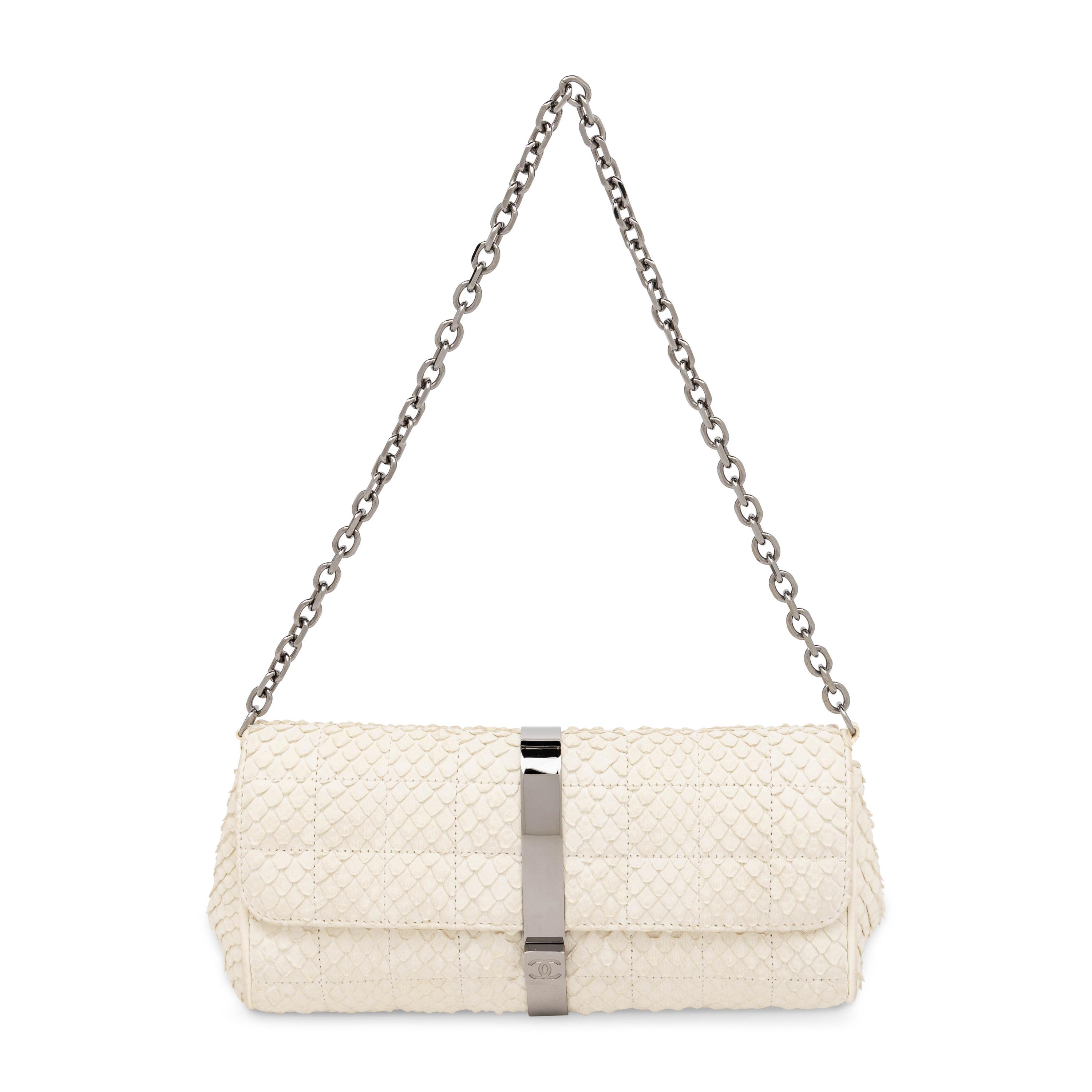 Chanel, Handbag in White Snakeskin