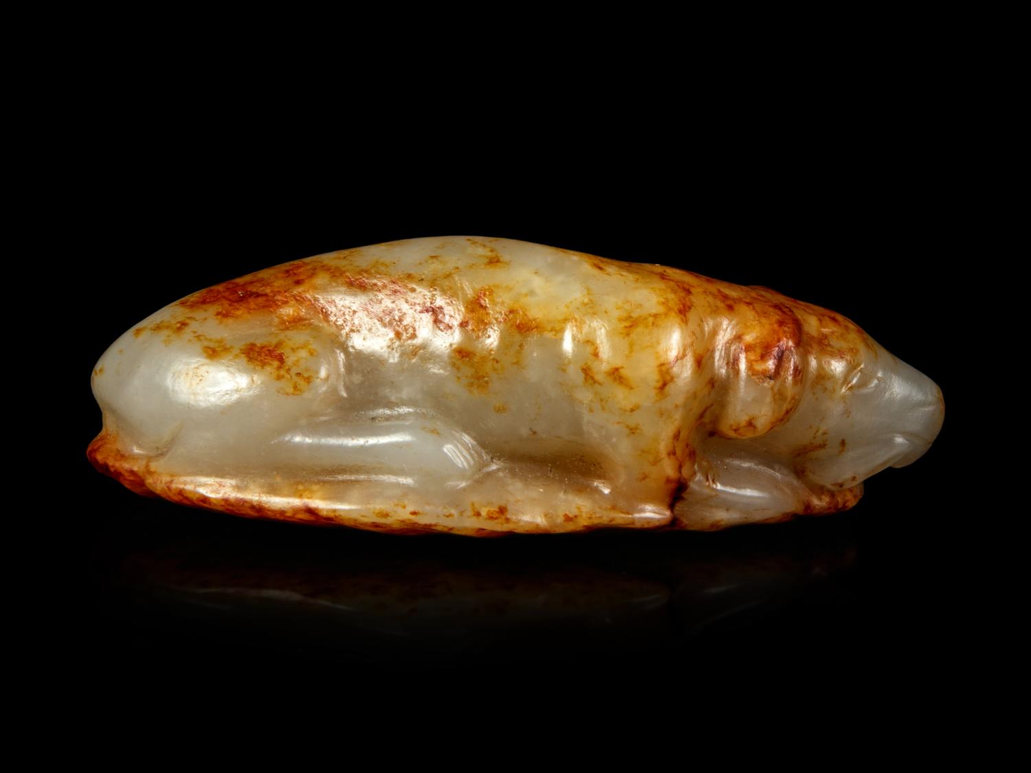 A White and Russet Jade Dog