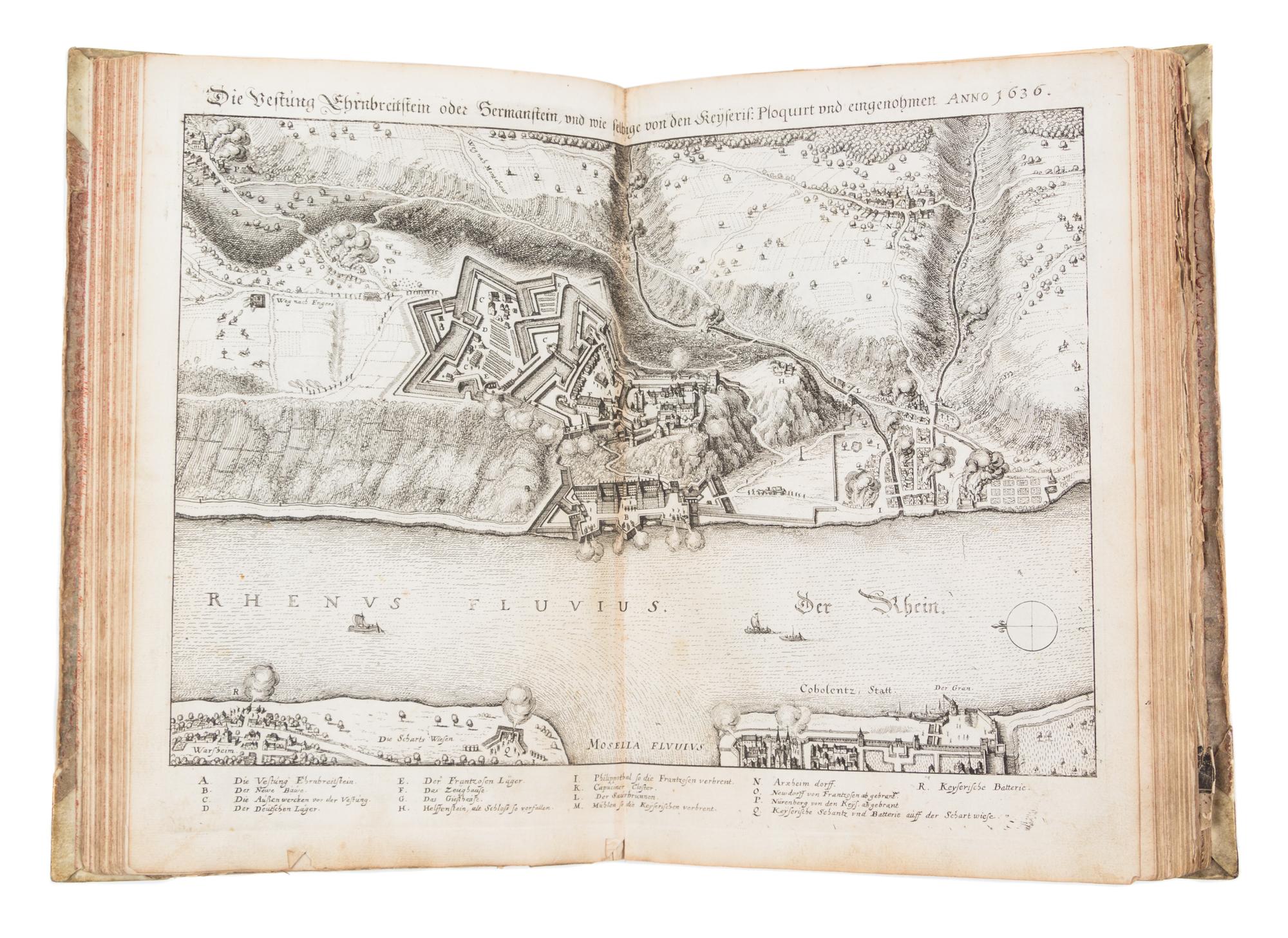 MERIAN, MATTHAEUS. Topographia Archiepiscopatum Moguntinensis... Frankfurt, 1646 [but 1675] bound w/two others.