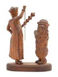 A Russian Carved Wood Figural Group