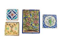 Four Glazed Ceramic Tiles — 20TH CENTURY