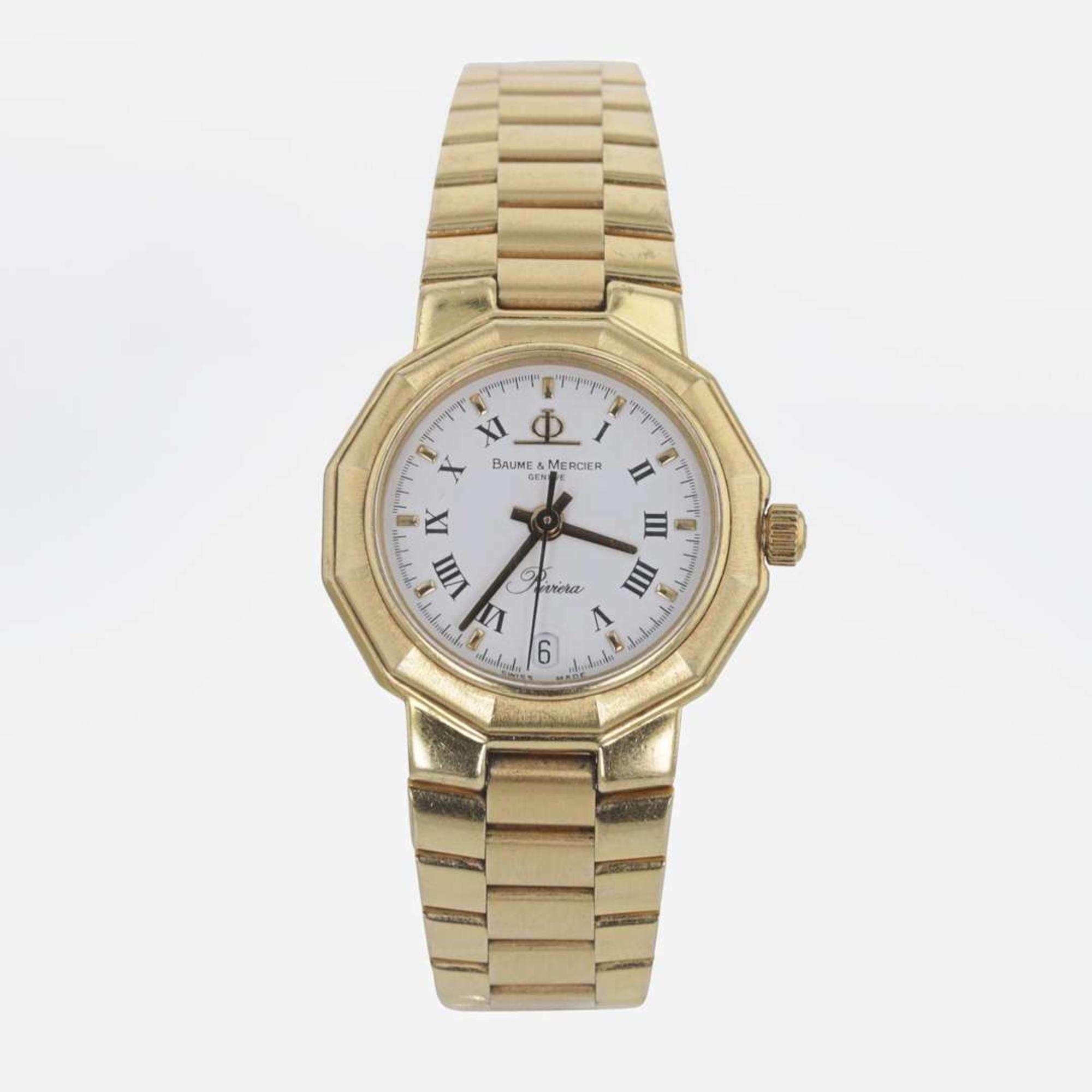 18K Yellow Gold Baume & Mercier Riviera Watch Model No. 83212.9