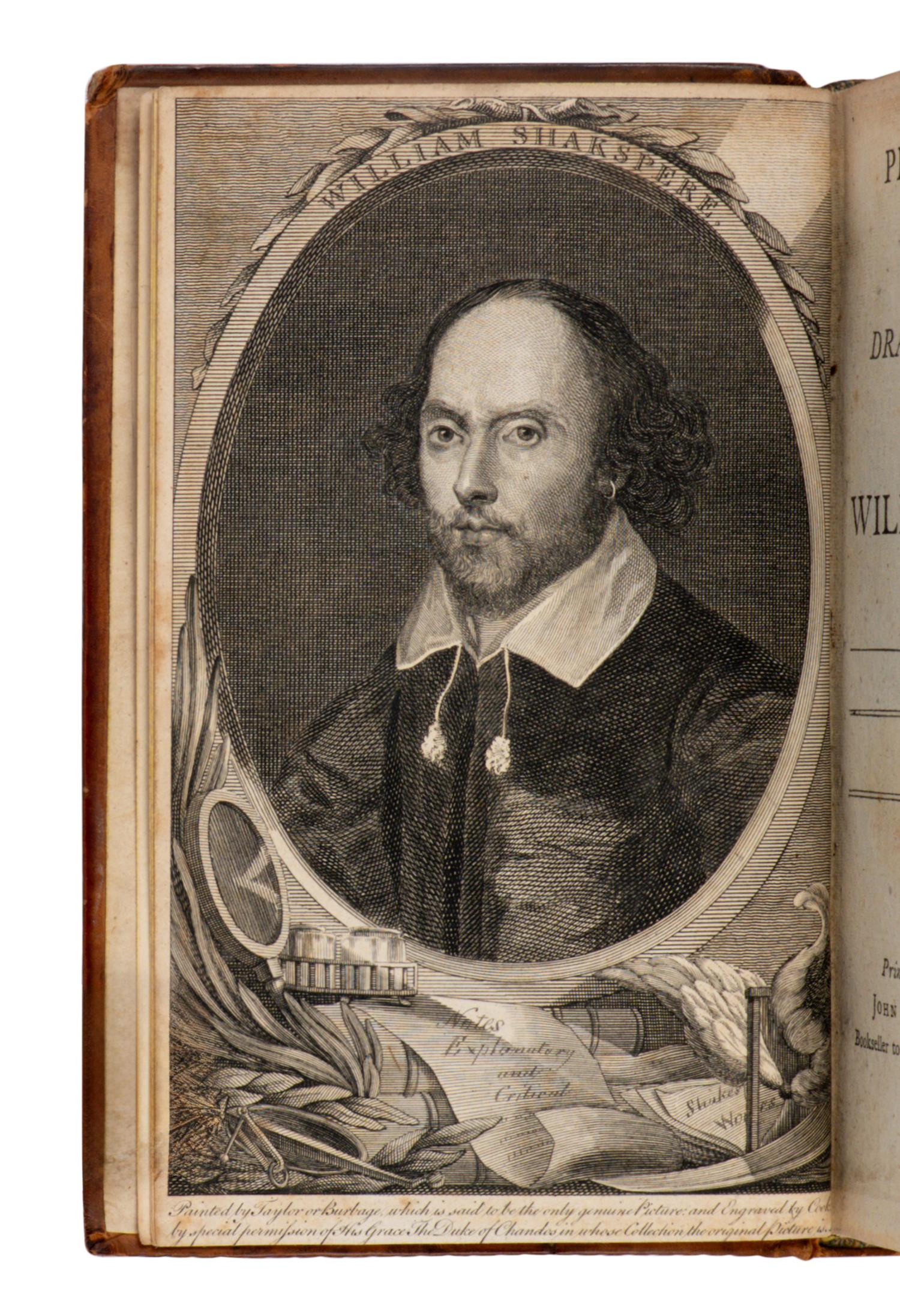 SHAKESPEARE, William (1564-1616). [ Prolegomena ...-] The Dramatick Writings of Will. Shakspere . London: for John Bell, 1786-1788.